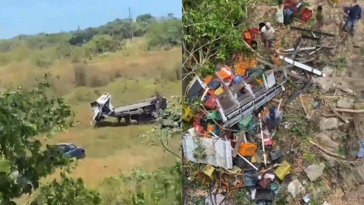 Tragédia na CE-040: Jovem morre após caminhão cair de ponte em Cascavel 1 foto acidente caju